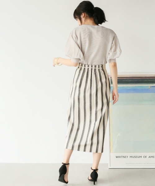 A part by（アパートバイ）の「Cストライプタイトスカート2 797271（スカート・レディース・ホワイト系その他/ベージュ系その他/ブルー系その他・MEDIUM/LARGE）」の6枚目の写真