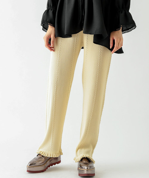 Mystic ミスティック の エフォートレスパンツ ケーブルリブニットパンツ その他パンツ Wear