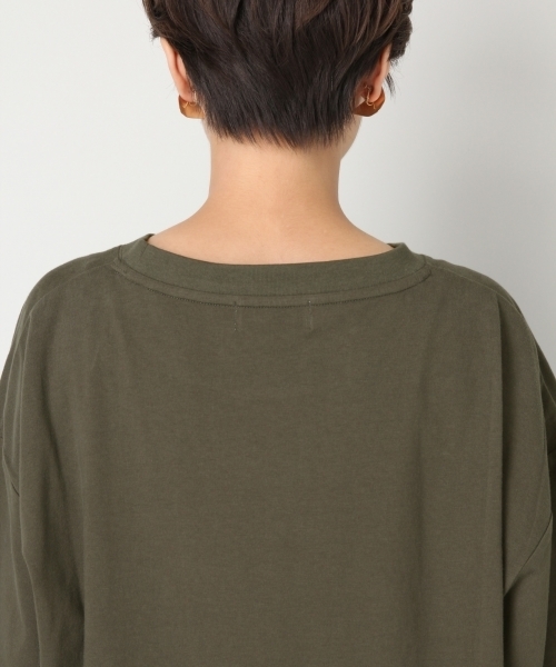 LOWRYS FARM（ローリーズファーム）の「ロゴプリントチュニック　808506（Tシャツ/カットソー・レディース・チャコールグレー/ベージュ/オフホワイト/ボルドー・FREE）」の14枚目の写真