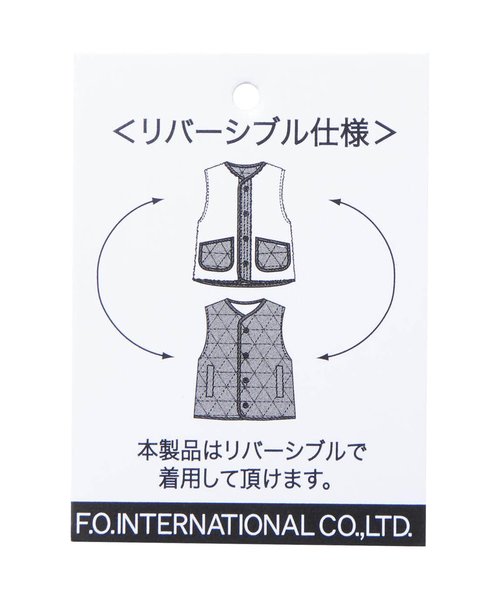 Otonato（オトナト）の「リバーシブルリメイクベスト（ダウンベスト・キッズ・チャコール/アイボリー・80/90/95/100/110/120/130/140）」の12枚目の写真