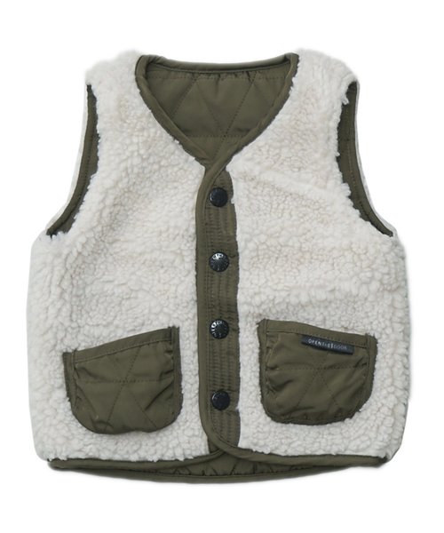 Otonato（オトナト）の「リバーシブルリメイクベスト（ダウンベスト・キッズ・チャコール/アイボリー・80/90/95/100/110/120/130/140）」の20枚目の写真