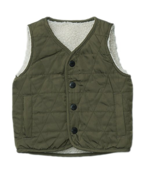 Otonato（オトナト）の「リバーシブルリメイクベスト（ダウンベスト・キッズ・チャコール/アイボリー・80/90/95/100/110/120/130/140）」の10枚目の写真