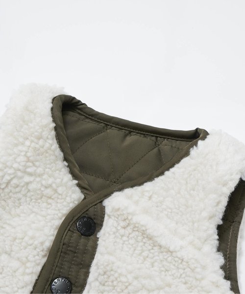 Otonato（オトナト）の「リバーシブルリメイクベスト（ダウンベスト・キッズ・チャコール/アイボリー・80/90/95/100/110/120/130/140）」の13枚目の写真