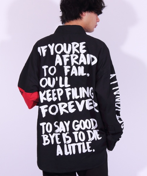 ８(eight)（エイト）の「デコレーション チノ ビッグシャツ ビッグシルエット（シャツ/ブラウス・メンズ・ブラック/ベージュ/カーキ・FREE）」の2枚目の写真