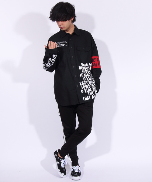 ８(eight)（エイト）の「デコレーション チノ ビッグシャツ ビッグシルエット（シャツ/ブラウス・メンズ・ブラック/ベージュ/カーキ・FREE）」の18枚目の写真