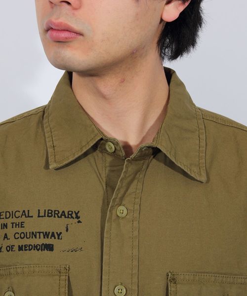 ８(eight)（エイト）の「デコレーション チノ ビッグシャツ ビッグシルエット（シャツ/ブラウス・メンズ・ブラック/ベージュ/カーキ・FREE）」の19枚目の写真