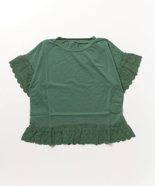STYLEBLOCK(スタイルブロック)の「天竺コットンレースフリルTシャツ(Tシャツ/カットソー・レディース・ブラック/イエロー/ホワイト/グリーン・M)」の1枚目の写真