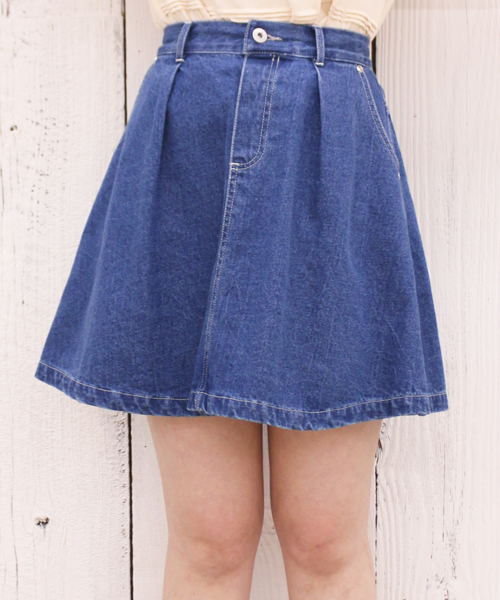 mystic（ミスティック）の「デニムフレアスカート（スカート・レディース・ホワイト/ブルー/ネイビー/ブラック・2/1）」の7枚目の写真