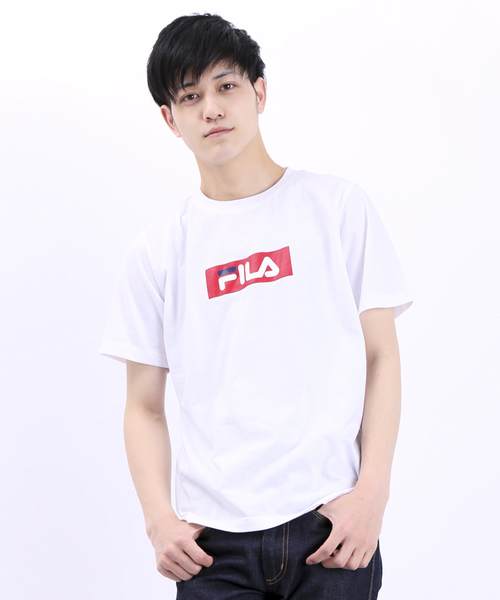 FILA（フィラ）の「∴WEGO/FILA　BOXロゴTシャツ（Tシャツ/カットソー・メンズ・ホワイト/ネイビー・MEDIUM/LARGE）」の13枚目の写真