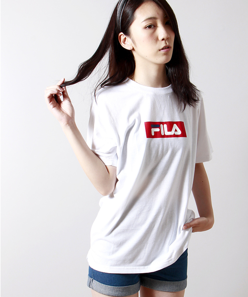 FILA（フィラ）の「∴WEGO/FILA　BOXロゴTシャツ（Tシャツ/カットソー・メンズ・ホワイト/ネイビー・MEDIUM/LARGE）」の14枚目の写真