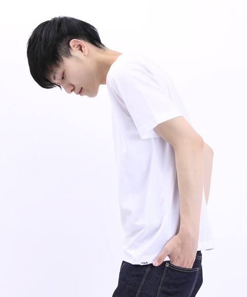 FILA（フィラ）の「∴WEGO/FILA　BOXロゴTシャツ（Tシャツ/カットソー・メンズ・ホワイト/ネイビー・MEDIUM/LARGE）」の10枚目の写真