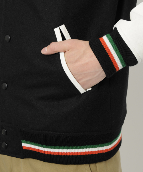 XLARGE（エクストララージ）の「HOODED VARSITY JACKET（スタジャン・メンズ・ブラック/ネイビー・SMALL/MEDIUM/LARGE/X-LARGE）」の7枚目の写真