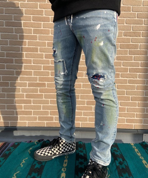 GALLIS ADDICTION（ガリスアディクション）の「GA・NEWカラフルペイントデニムパンツ（デニムパンツ・メンズ・ブルー・S/M/L）」の17枚目の写真