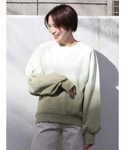 Ungrid（アングリッド）の「ディップダイルーズスウェット（スウェット・レディース・ベージュ/パープル/グリーン・FREE）」の3枚目の写真