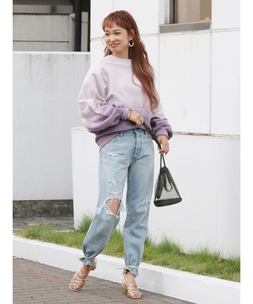 Ungrid（アングリッド）の「ディップダイルーズスウェット（スウェット・レディース・ベージュ/パープル/グリーン・FREE）」の5枚目の写真