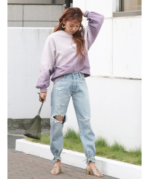 Ungrid（アングリッド）の「ディップダイルーズスウェット（スウェット・レディース・ベージュ/パープル/グリーン・FREE）」の6枚目の写真