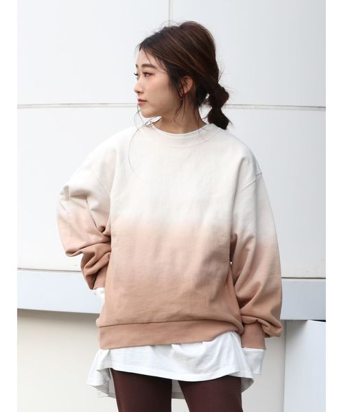 Ungrid（アングリッド）の「ディップダイルーズスウェット（スウェット・レディース・ベージュ/パープル/グリーン・FREE）」の7枚目の写真