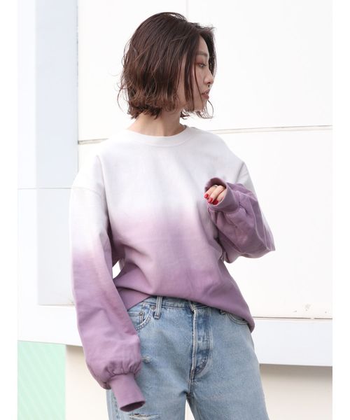 Ungrid（アングリッド）の「ディップダイルーズスウェット（スウェット・レディース・ベージュ/パープル/グリーン・FREE）」の8枚目の写真