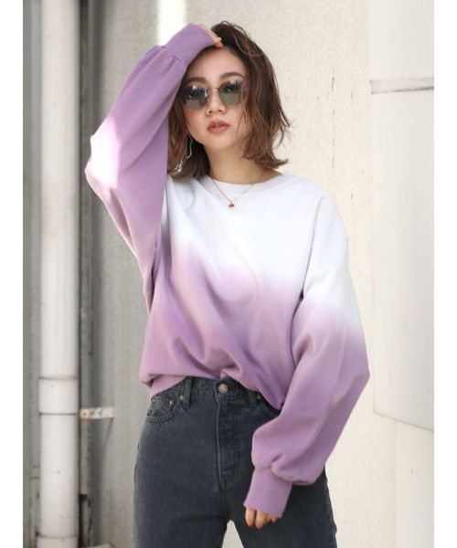 Ungrid（アングリッド）の「ディップダイルーズスウェット（スウェット・レディース・ベージュ/パープル/グリーン・FREE）」の10枚目の写真