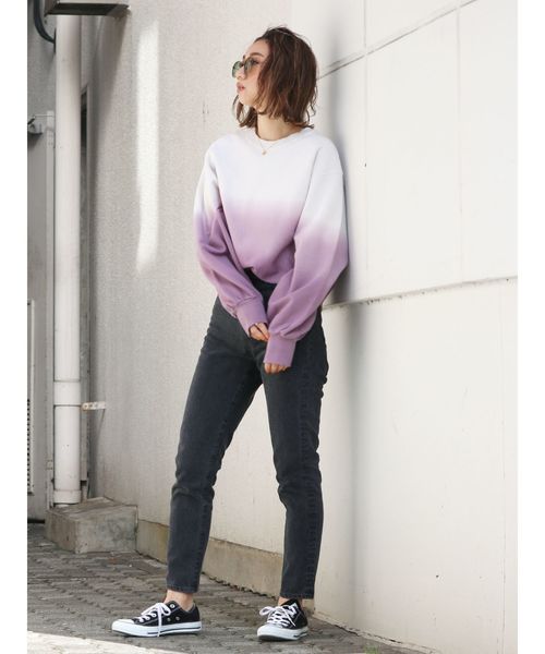 Ungrid（アングリッド）の「ディップダイルーズスウェット（スウェット・レディース・ベージュ/パープル/グリーン・FREE）」の11枚目の写真