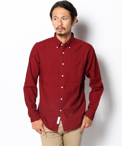 BEAMS LIGHTS Men's（ビームスライツ メンズ）の「BEAMS LIGHTS / ガーメントダイオックスフォードシャツ（シャツ/ブラウス・メンズ・ワイン/マスタード/ダークグリーン/ネイビー・X-LARGE/SMALL/MEDIUM/LARGE）」の4枚目の写真