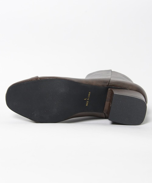 shopnikoniko（ショップニコニコ）の「センターシームスクエアトゥショートブーツ（ブーツ・レディース・ブラック/ホワイト/ブラウン・S/LL/M/L）」の8枚目の写真