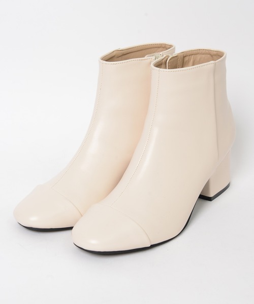 shopnikoniko（ショップニコニコ）の「センターシームスクエアトゥショートブーツ（ブーツ・レディース・ブラック/ホワイト/ブラウン・S/LL/M/L）」の9枚目の写真