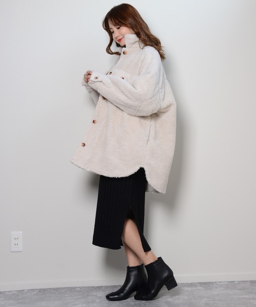 shopnikoniko（ショップニコニコ）の「センターシームスクエアトゥショートブーツ（ブーツ・レディース・ブラック/ホワイト/ブラウン・S/LL/M/L）」の17枚目の写真