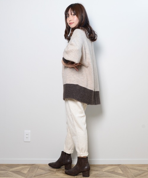 shopnikoniko（ショップニコニコ）の「センターシームスクエアトゥショートブーツ（ブーツ・レディース・ブラック/ホワイト/ブラウン・S/LL/M/L）」の21枚目の写真