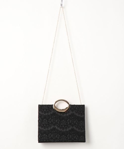 Cupid Heart（キューピッドハート）の「【Cupid Heart】結婚式BAG レースプリーツパーティーバッグ（トートバッグ・レディース・ブラック/ベージュ・MEDIUM）」の3枚目の写真