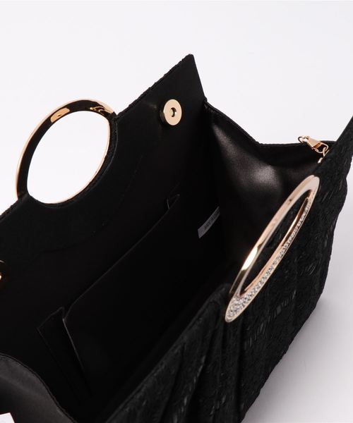 Cupid Heart（キューピッドハート）の「【Cupid Heart】結婚式BAG レースプリーツパーティーバッグ（トートバッグ・レディース・ブラック/ベージュ・MEDIUM）」の5枚目の写真