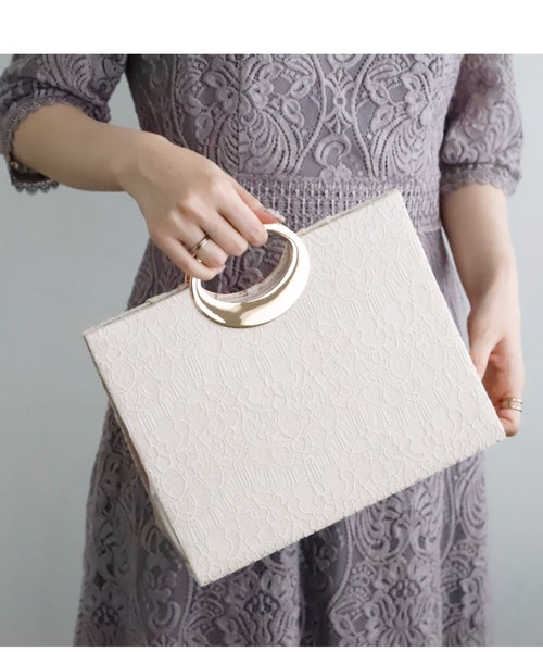 Cupid Heart（キューピッドハート）の「【Cupid Heart】結婚式BAG レースプリーツパーティーバッグ（トートバッグ・レディース・ブラック/ベージュ・MEDIUM）」の17枚目の写真