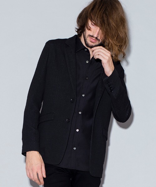 NO ID.(ノーアイディ)の「mj7004-ストレッチジャージー2B-JKT ジャケット(テーラードジャケット・メンズ・ネイビー/グレー/ブラック/ブラック系その他・1/2/3)」の2枚目の写真