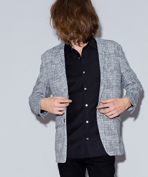 NO ID.(ノーアイディ)の「mj7004-ストレッチジャージー2B-JKT ジャケット(テーラードジャケット・メンズ・ネイビー/グレー/ブラック/ブラック系その他・1/2/3)」の3枚目の写真