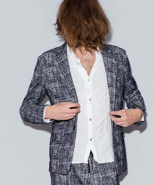 NO ID.(ノーアイディ)の「mj7004-ストレッチジャージー2B-JKT ジャケット(テーラードジャケット・メンズ・ネイビー/グレー/ブラック/ブラック系その他・1/2/3)」の9枚目の写真