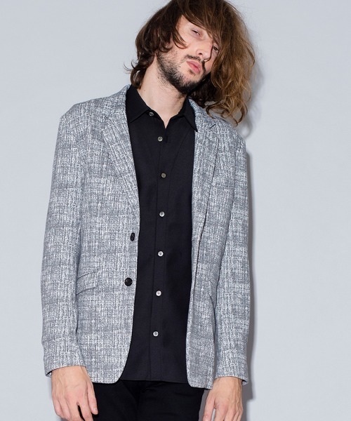 NO ID.(ノーアイディ)の「mj7004-ストレッチジャージー2B-JKT ジャケット(テーラードジャケット・メンズ・ネイビー/グレー/ブラック/ブラック系その他・1/2/3)」の10枚目の写真