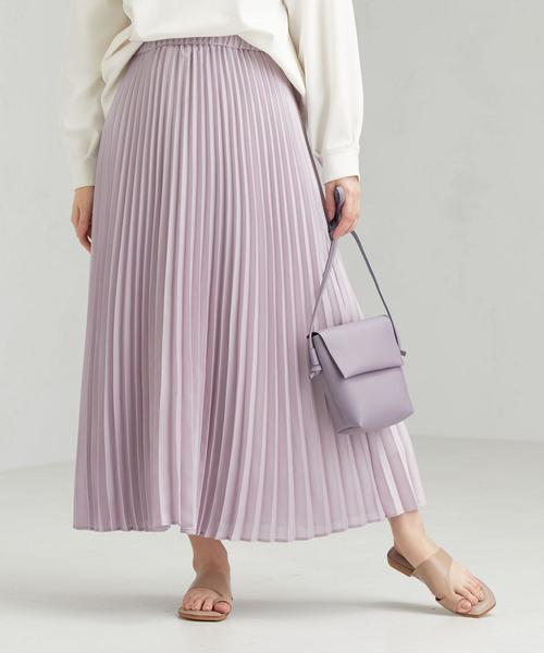 green label relaxing（グリーンレーベルリラクシング）の「CFC PE シアー プリーツ スカート（スカート・レディース・ライラック/ベージュ/モカ/ライトブルー・FREE）」の4枚目の写真