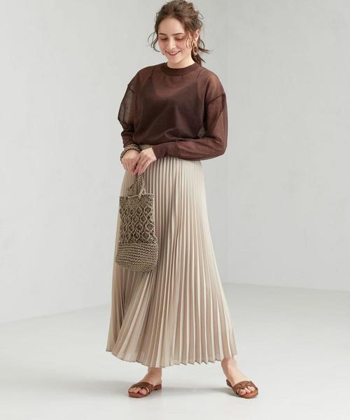 green label relaxing（グリーンレーベルリラクシング）の「CFC PE シアー プリーツ スカート（スカート・レディース・ライラック/ベージュ/モカ/ライトブルー・FREE）」の18枚目の写真