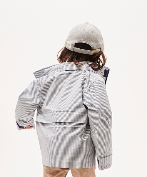 RUGGEDWORKS（ラゲッドワークス）の「ストライプポケッタブル撥水加工ジャケット　ユニセックス（その他アウター・キッズ・オフホワイト/ネイビー・150cm/90㎝/140cm/100cm/110cm/120cm/130cm）」の7枚目の写真