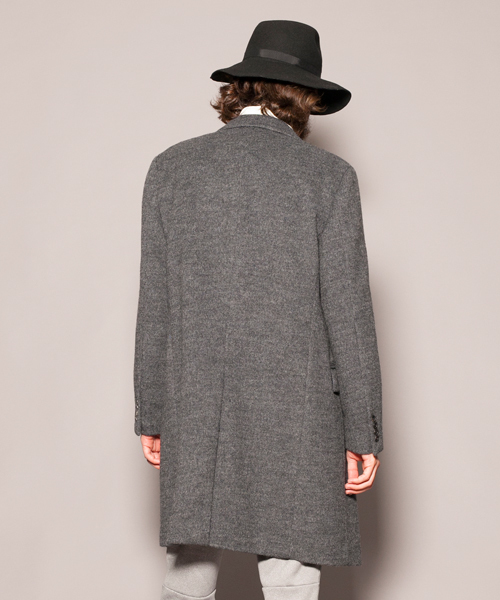 MONKEY TIME（モンキータイム）の「MT ∴ リングヤーン ダブル チェスターコート  ◆（チェスターコート・メンズ・ブラック/グレー・LARGE/MEDIUM/X-LARGE/SMALL）」の6枚目の写真
