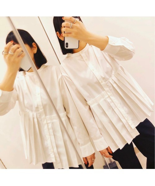 LE CIEL BLEU（ルシェルブルー）の「Pleated Peplum Shirt（シャツ
