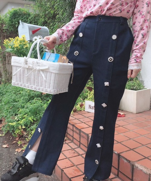 Swankiss（スワンキス）の「DB bijou line denimLP/T（デニム