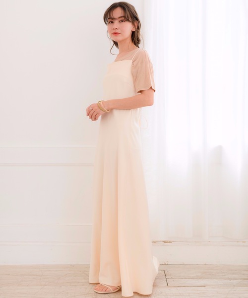 flowriri（フロウリリ）の「flowriri バックリボンサテンキャミワンピース（ワンピース・レディース・アイボリー/ベージュ・FREE）」の11枚目の写真