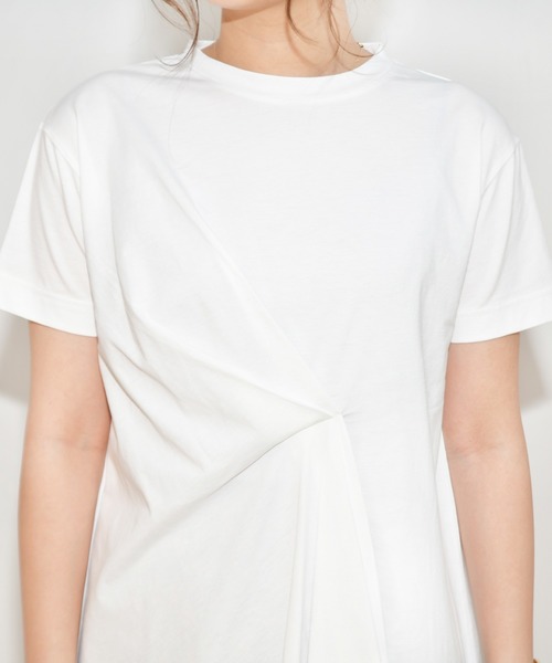 Ambre Neige（アンブルネージュ）の「デザインタックTシャツ／【WEB/EC限定商品】（Tシャツ/カットソー・レディース・オフホワイト/サックスブルー/モカ/パープル・FREE）」の8枚目の写真