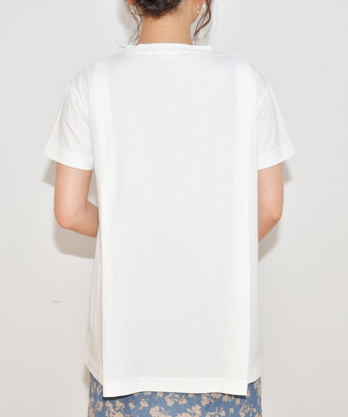 Ambre Neige（アンブルネージュ）の「デザインタックTシャツ／【WEB/EC限定商品】（Tシャツ/カットソー・レディース・オフホワイト/サックスブルー/モカ/パープル・FREE）」の7枚目の写真