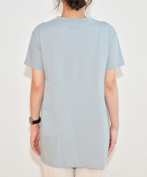 Ambre Neige（アンブルネージュ）の「デザインタックTシャツ／【WEB/EC限定商品】（Tシャツ/カットソー・レディース・オフホワイト/サックスブルー/モカ/パープル・FREE）」の14枚目の写真