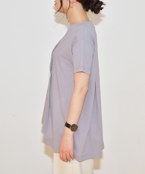 Ambre Neige（アンブルネージュ）の「デザインタックTシャツ／【WEB/EC限定商品】（Tシャツ/カットソー・レディース・オフホワイト/サックスブルー/モカ/パープル・FREE）」の16枚目の写真