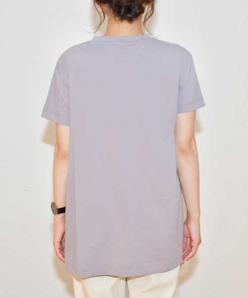 Ambre Neige（アンブルネージュ）の「デザインタックTシャツ／【WEB/EC限定商品】（Tシャツ/カットソー・レディース・オフホワイト/サックスブルー/モカ/パープル・FREE）」の17枚目の写真
