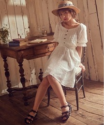 axes femme POETIQUE | コットンレースワンピース【柴田あやなさんコラボ】(ワンピース)