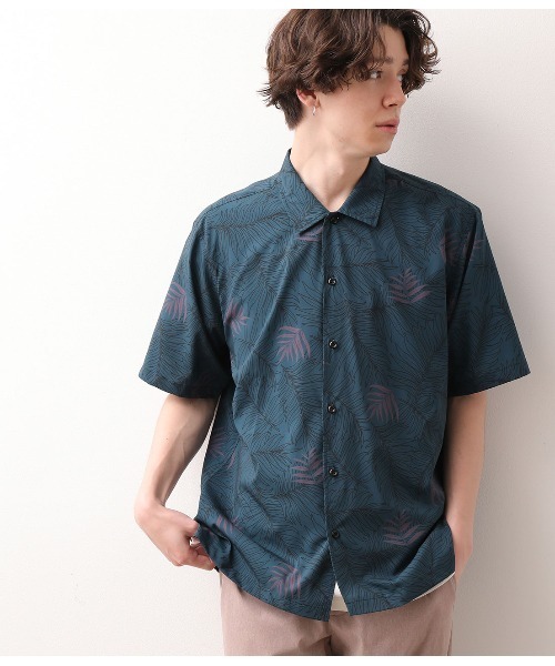 JUNRED（ジュンレッド）の「ダークリーフプリントシャツ（シャツ/ブラウス・メンズ・ブラック/ネイビー・LL/M/L）」の6枚目の写真